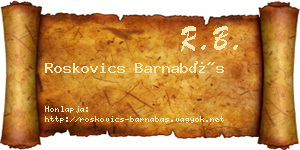 Roskovics Barnabás névjegykártya