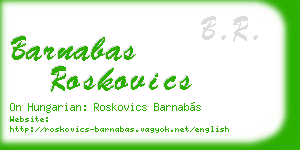 barnabas roskovics business card